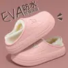 Nuevas pantuflas de algodón para mujer, para usar en invierno al aire libre, forradas de felpa, cálidas, de suela gruesa, con talón, pantuflas para el hogar en interiores, zapatos de algodón esponjosos, estilo para hombre