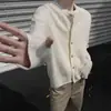 Cardigan Suéter Pesado Retro Americano Outono e Inverno Unissex Tendência Ins Nicho Casual Estilo Preguiçoso Jaqueta Tricotada Camada
