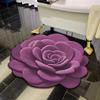 Alfombra de baño morada de fuego de buena suerte, alfombra absorbente con forma tridimensional 3D, alfombra de flores, alfombra de tierra de diatomeas para baño, secado rápido
