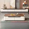 Mesa de centro y mueble de TV de madera maciza, nuevo modelo 2026, diseño elevado, estilo moderno y minimalista, adecuado tanto para salas de estar pequeñas como grandes, juego completo