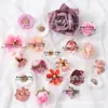 Conjunto de Design de 20 Peças de Flores Artificiais para Materiais DIY, Acessórios de Cabelo Hanfu, Decorações de Casamento e Arranjos de Flores Artificiais