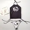 Traje de Baño Vacacional Estilo Europeo y Americano Negro, Traje de Baño de Dos Piezas para Mujer para Aguas Termales Huludao, Corte Holgado, Traje de Baño No Retro, Blanco