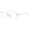 Modelo Nuevo 2026 Armazón de Titanio Gafas de Prescripción de Gama Alta para Mujer, Gafas sin Armazón con Lentes de Prescripción Opcionales, Armazones Ultraligeros y de Moda para Hombre