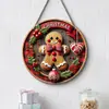 Adornos Navideños Creativos Transfronterizos Artesanías de Madera Cartel Redondo para Puerta Serie Colgante de Madera 20Cmos Colgante