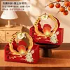 Caja de Regalo para Pasteles de Luna de Mediados de Otoño Caja de Embalaje Nueva Portátil Juego de 4 Piezas Estilo Palacio de Mediados de Otoño Pastelería Cremosa de Yema de Huevo con Piel de Nieve Caja Vacía