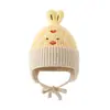 Gorro de Dibujos Animados Coreanos KT para Niños Gorro de Lana para Niños de 5 Años Gorro con Protección para los Oídos Otoño Invierno Cálido para Niñas Niños Mayores Gorro de Punto