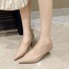 2025 Novo Outono Exportação Tamanho Grande Salto Alto, Salto Agulha Feminino, Sapatos Profissionais Pretos para Trabalho, Sapatilhas