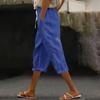 Pantalones Nuevos de Verano 2025 para Mujer Cintura Elástica Europeo y Americano Transfronterizo Amazon Casual Pantalones Capri Transpirables y Cómodos