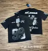 Nueva Camiseta de Manga Corta Hells 2026 Lavada Vintage Desgastada Estampado Completo Graffiti Marca de Moda Estilo Verano Unisex