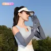 Mangas de Gelo Longas com Proteção Solar para Dedos Inteiros para Dirigir, Antiderrapantes, Compatíveis com Tela Sensível ao Toque, para Ciclismo, Pesca, Mangas de Braço com Proteção UV, Antiderrapante de Silicone