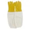 Luvas de Pele de Carneiro Amarela Luvas de Apicultura Luvas de Apicultura de Pele de Carneiro Grossa Anti-Picada de Abelha Anti-Mordida Anti-Amarelamento da Pele Luvas de Pano Branco