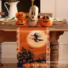 Bandeira de Mesa Nova de Halloween Transfronteiriça Caveira Abóbora Decoração de Casa para Feriado Toalha de Mesa Toalha de Mesa Pano de Mesa de Chá