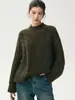 Nuevo Top de Punto Holgado Estilo Francés para Mujer Otoño 2026, Suéter de Punto Trenzado Holgado Minimalista Retro de Cuello Alto