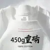 Camiseta base de algodón puro grueso Xinjiang para hombre, verano, peso de tela 450g, manga corta, cuello redondo pequeño, media manga americana