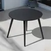 Conjunto de Mesa y Sillas Moderno para Exterior para Área de Ocio en Balcón, Mesa Redonda de Acero al Carbono para Patio al Aire Libre, Muebles de Plástico para Uso en Exterior de Tienda de Té de Leche