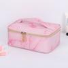 Bolsa Cosmética Rosa Fosca para Mulheres, Bolsa Tote de Couro PU de Grande Capacidade, Necessaire Feminina Atacado, Estilo Chinês Artístico