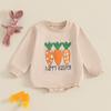 Nova Série de Páscoa para Bebês Meninos e Meninas Roupas de Coelho de Manga Longa Bordadas com Cenoura Primavera, Verão, Outono e Inverno Quatro Estações