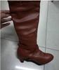 Botas para mujer de comercio exterior hebilla tacón medio tacón copa de vino talla grande 40-43 botas de media pantorrilla JGB2020N0009036
