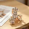Presilha de garra de borboleta com strass azul, tamanho médio, presilha de cabelo semi-presa requintada para mulheres, sensação de alta qualidade, adequada para penteados presos na parte de trás da cabeça, acessório de cabelo tipo presilha tubarão