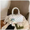 Bolso Cruzado Estampado de Lunares Estilo Coreano Bolso de Mano Fresco Dulce Bolso de Bolos Bolso de Hombro de Moda Personalidad Nicho ins