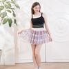 Falda plisada de malla europea y americana, estilo preppy, informal, versátil y simple, nueva de 2023, falda tutú