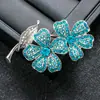 Broche de Flor com Pedras Preciosas Completo, Luxo Leve e Elegante, Estilo Coreano, Versátil e na Moda para Casacos e Cardigãs, Acessórios High-End Tendência Europeus e Americanos