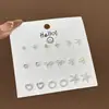 Set Semanal de Pendientes de Nicho Estilo Coreano, Pendientes Lindos y Compactos de Aleación Electroplateada con Pedrería, Venta al por Mayor