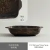 Plato de cerámica de estilo wabi-sabi con patrón de piedra, de doble asa, plato para verduras, plato para frutas de restaurante casero, plato para ensaladas, plato para presentación de platos fríos