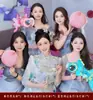 Globos Numéricos con Fecha de Boda Bata de Mañana de la Novia Accesorios para Fotos Juegos de Puerta de Boda Artefacto Creativo para Posar y Tomar Fotos