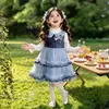 Conjunto de Vestido Pastel con Cuello de Muñeca de Dibujos Animados de Otoño para Niñas 2026 Nuevo Vestido de Princesa para Niños Conjunto de Dos Piezas Ropa para Niños al por Mayor
