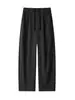 Pantalones grises oscuros para hombre, pantalones de traje holgados de pierna recta con caída para otoño, pantalones casuales de pierna ancha estilo juvenil