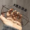 Gafas ultraligeras de té frío blanco, marco grande poligonal, espejo cercano disponible, lentes de preferencia, cara lisa, adelgazante