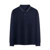 Overol de seda de morera de alta gama, camiseta con solapa tipo polo de manga larga, ropa de trabajo personalizada con logotipo impreso y bordado, ropa empresarial