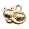 Venda Quente Transfronteiriça KC Liga de Ouro Série Animal Gato Pingentes Charms DIY Pulseira Colar Brinco Acessórios de Joias