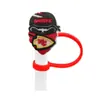 Serie de Sombreros de Paja con Temática de Rugby, Tapones Creativos para Popotes de Silicona de Grado Alimenticio, Fundas Reutilizables para Popotes