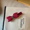 Clip de Pinza de Pato Vintage de Terciopelo con Azúcar y Strass, Lazo, Pinza Lateral Dulce para Flequillo que Abraza la Oreja, Pinza para la Parte Posterior de la Cabeza