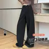 Pantalones grises de alta gama para mujer, nueva colección otoño/invierno 2025, de pierna recta, corte slim, de pierna ancha, mezcla de lana gruesa y estilo traje