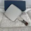 Espejo de Mano con Logo Personalizado, Espejo Pequeño de Maquillaje, Mango Portátil, Alta Definición, Espejos de Mano Redondos y Cuadrados Mini