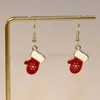 Navidad Europeos y Americanos Transfronterizos Pendientes de Papá Noel Copo de Nieve Cascabeles de Caramelo Pendientes de Reno Gorro de Navidad Femeninos Creativos