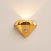 Selección Transfronteriza de Lámparas de Pared de Diamante, Luces Nocturnas con Sensor de Movimiento Corporal, Sin Cableado, Base Magnética, Atenuación Especial
