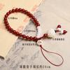Cordón para teléfono móvil Bodhi Lotus de ágata roja, cordón antipérdida para la muñeca, llavero, bolso, colgante para coche, pulsera de mano