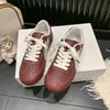 Tênis de treino alemães, tênis de couro versáteis, com cadarço moderno, nova tendência 2026, esportivo casual retrô, color blocking, para estudantes do sexo feminino