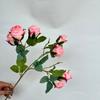 Flores de Rosa Artificiales, 7 Rosas Pequeñas Copo de Nieve, Flores Artificiales para Exhibición Interior, Flores Artificiales para Decoración de Salón de Bodas y Banquetes