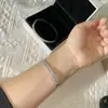 Pulseira e Anel Coringa Ins Europeu e Americano Banhado Espesso Platina PT950 Escada Quadrado Simulação Diamante Laranja Seiko Rosa Pó Zircônio Pulseira