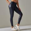 Liquidação Venda Europeia e Americana Amazon Calças de Bolso em Couro PU Controle de Barriga Emagrecimento Cintura Alta Calças de Yoga Modeladoras Levanta Bumbum Calças Cropped