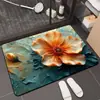 Alfombra Absorbente para Baño con Forma de Flor Tridimensional, Alfombra Suave de Tierra de Diatomeas de Secado Rápido, Alfombra para Cocina y Baño, Felpudo Antideslizante