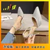 Zapatos de novia versátiles, zapatos de boda modernos y cómodos, zapatos de salón, color champán, con una sola tira y diseño de punta cerrada, con suela calada, colección nueva primavera/otoño 2026