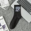 Calcetines de talla grande transfronterizos, calcetines de algodón de moda para hombre, medias de color sólido en blanco y negro, calcetines de baloncesto de primavera y verano para mujer, al por mayor