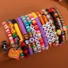 Pulsera de Arcilla Polimérica Apilable de Halloween Amazon Más Vendida Pulsera de Cuentas 2026 Pulsera de Nuevo Estilo Joyería de Mano Divertida y Peculiar