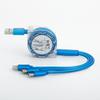 Cable de Datos Cristal Uno-A-Tres Retráctil Regalo Cable de Carga Regalo Tres-En-Uno Estirable Multifunción Cable de Carga para Coche